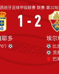 星空体育-埃尔切2-1皇家奥维耶多，贡萨洛-比利亚尔、比加斯破门